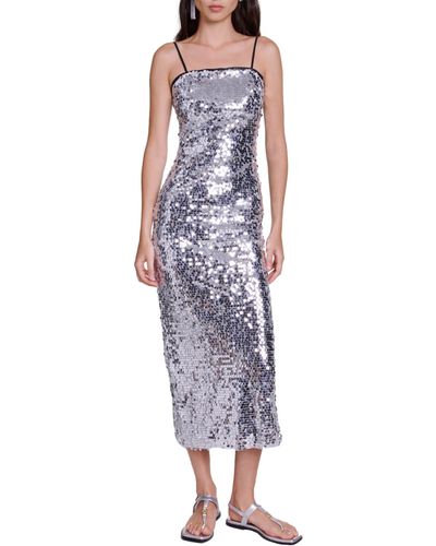 Maje Rustona Sequin Dress - Metallic