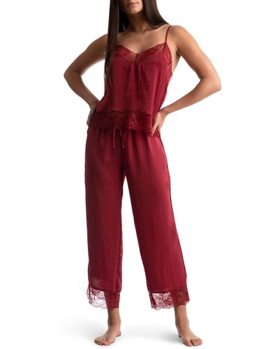 In Bloom Wait Until Dark Cami Crop Pajamas - Red