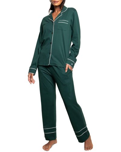 Petite Plume Luxe Pima Cotton Pajamas - Green