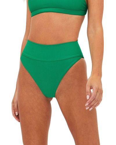 Beach Riot Highway High Waist Bikini Bottoms - Green