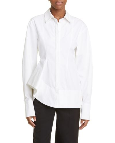 Jason Wu Asymmetric Ruffle Button-up Shirt - White