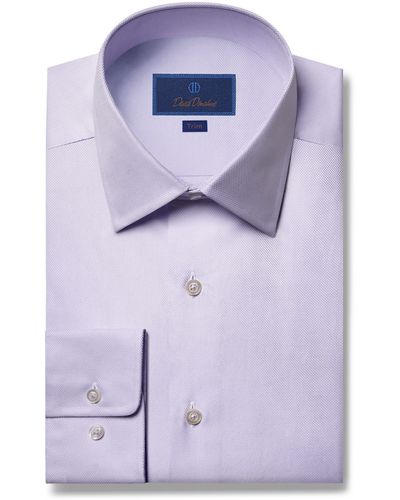 David Donahue Trim Fit Dress Shirt - Blue