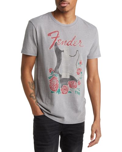 Lucky Brand Fender Guitar Graphic T-shirt - Gray