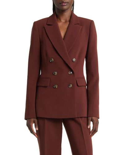 PAIGE Malbec Double Breasted Blazer - Red