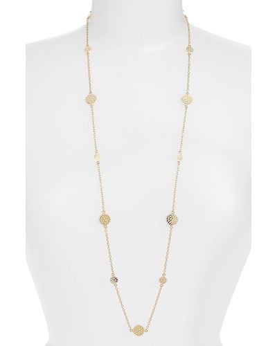 Anna Beck Long Multi Disc Station Necklace - White