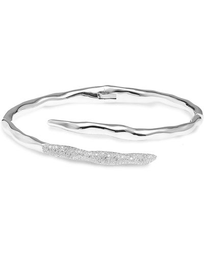 Ippolita Stardust squiggle Pavé Diamond Bypass Bangle Bracelet - Metallic