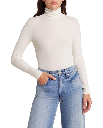 AG Jeans Chels Ribbed Turtleneck Sweater - Blue