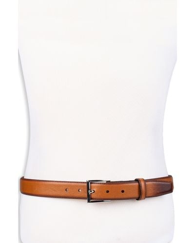 Cole Haan Harrison Leather Belt - White