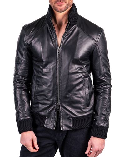 Comstock & Co. Dreamer Wind Resistant Lambskin Leather Jacket - Black
