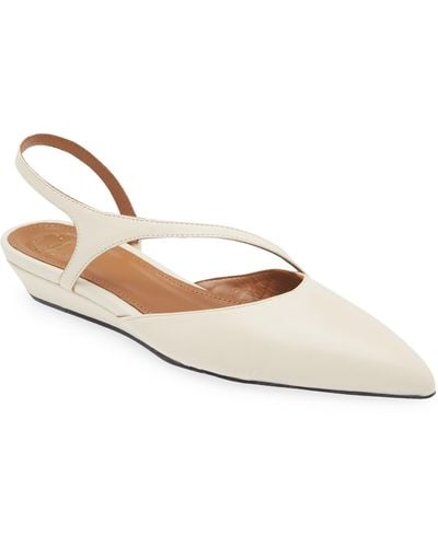 Atp Atelier Pantanelli Pointed Toe Slingback Pump - Natural