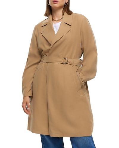 River Island Belted Trench Coat - Brown