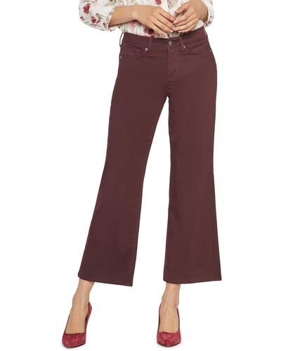 NYDJ Sateen Relaxed Flare Jeans - Red