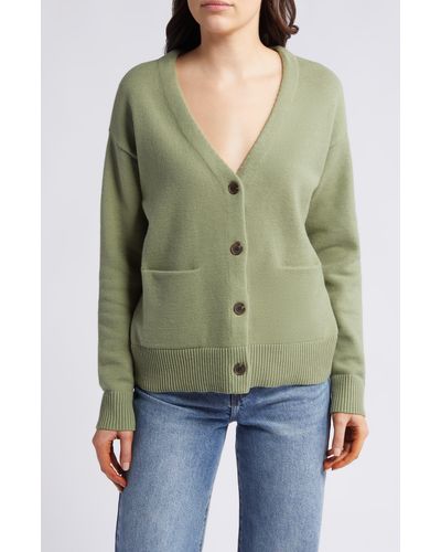 Treasure & Bond Cotton Blend Cardigan - Green