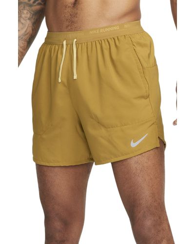 Nike Dri-fit Stride 5-inch Running Shorts - Yellow
