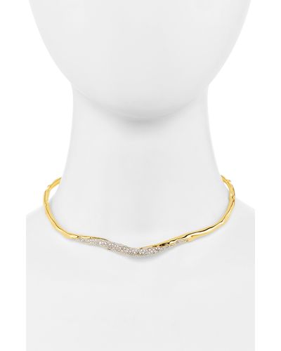 Alexis Solanales Skinny Crystal Pavé Collar Necklace - White
