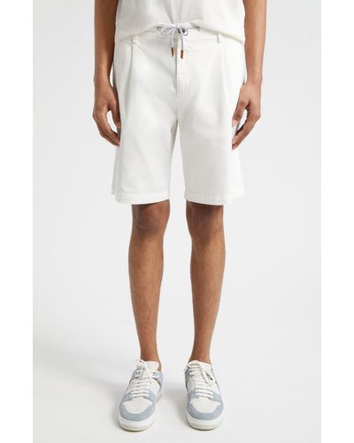 Eleventy Stretch Cotton Bermuda Shorts - White