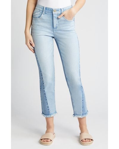 Wit & Wisdom 'ab'solution Pieced High Waist Ankle Straight Leg Jeans - Blue