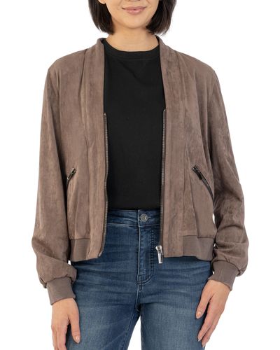 Kut From The Kloth Evie Faux Suede Bomber Jacket - Black
