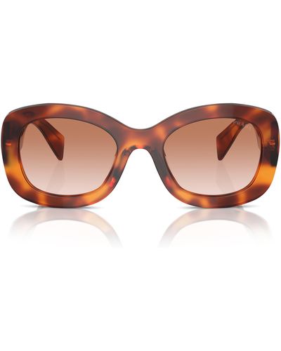 Prada 54mm Oval Gradient Sunglasses - Brown