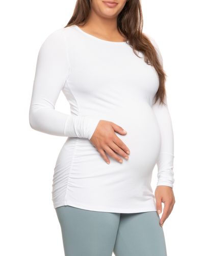 Felina Stretch Cotton & Modal Maternity T-shirt - White