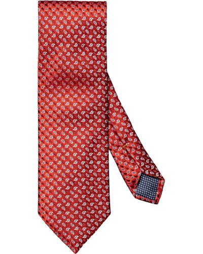 Eton Pine Paisley Silk Tie - Red