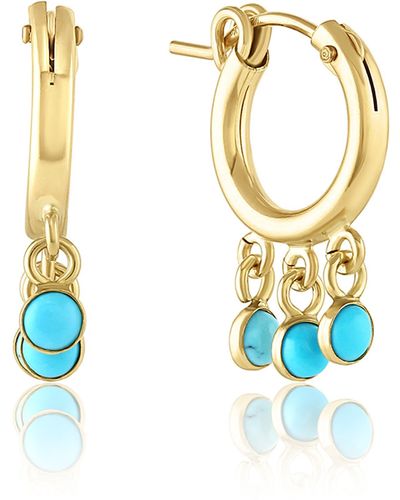 SET & STONES Phoenix Turquoise Hoop Earrings - Blue