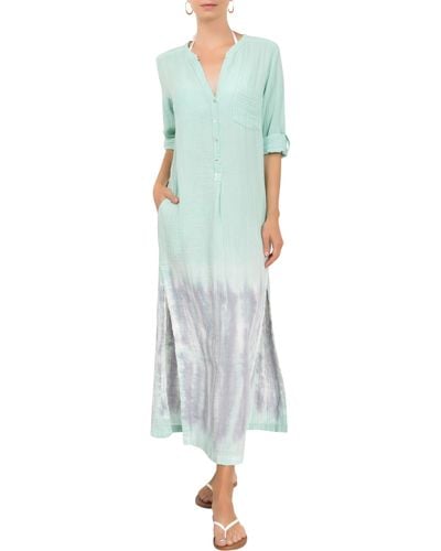 EVERYDAY RITUAL Tracey Cover-up Caftan Dress - Blue
