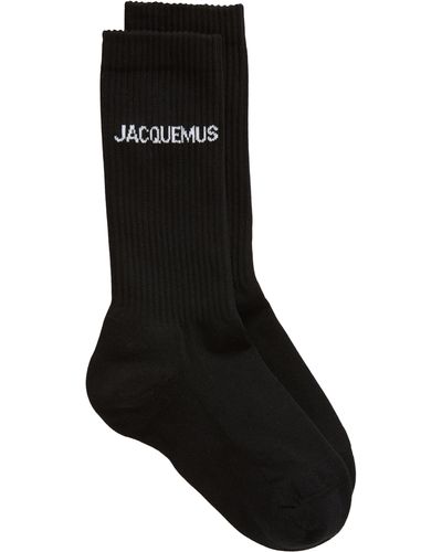 Jacquemus Les Chaussettes Logo Jacquard Cotton Blend Crew Socks - Black