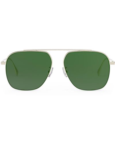 Fendi The Travel 57mm Geometric Sunglasses - Green