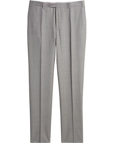 Canali Siena Regular Fit Wool Pants - Gray