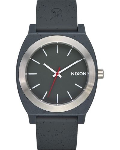 Nixon Time Teller Opp Silicone Strap Watch - Gray