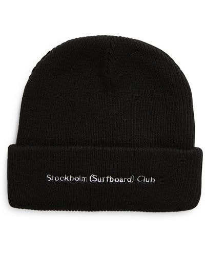 Stockholm Surfboard Club Mossa Logo Embroidered Beanie - Black
