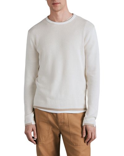 Rag & Bone Harvey Crewneck Cotton & Linen Sweater - Gray