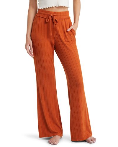 BP. Cozy Rib Flared Pants - Orange
