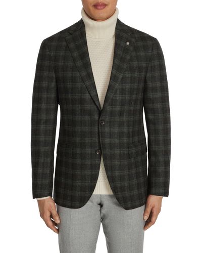 Jack Victor Midland Plaid Wool & Cashmere Sport Coat - Black