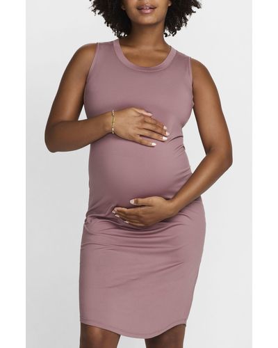 Nike Dri-fit Sleeveless Knit Maternity Dress - Purple