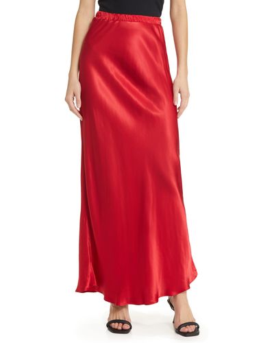 Nation Ltd Gaia Bias Cut Maxi Skirt - Red