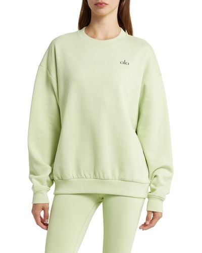 Alo Yoga Accolade Crewneck Cotton Blend Sweatshirt - Green