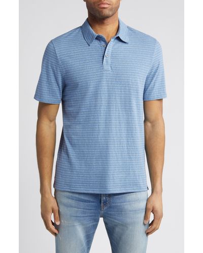 Threads For Thought Stripe Jersey Polo - Blue
