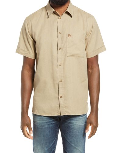 Fjallraven Ovik Travel Short Sleeve Button-up Shirt - Natural