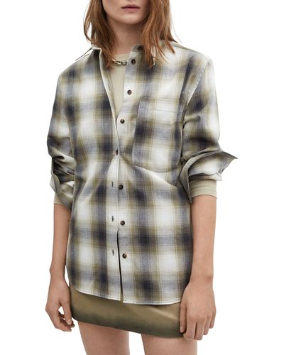 Mango Camisa Aurelius Plaid Button-up Shirt - Gray