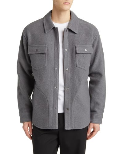Reigning Champ Warden Boiled Wool Overshirt - Gray