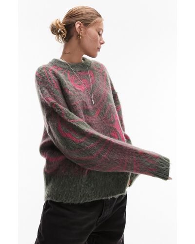 TOPSHOP Oversize Crewneck Sweater - Multicolor
