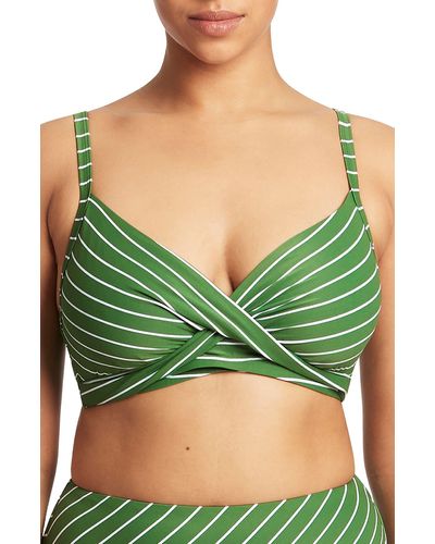 Sea Level Twist Front Dd- & E-cup Underwire Bikini Top - Green