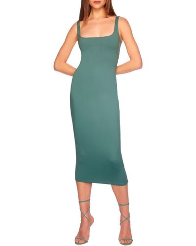 Susana Monaco Scoop Neck Sleeveless Midi Dress - Green
