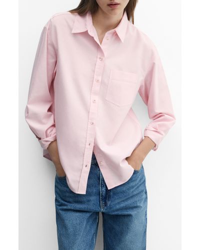 Mango Cotton Button-up Shirt - Pink