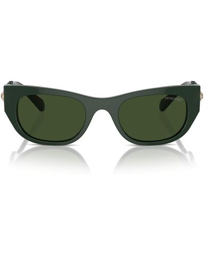 Swarovski 53mm Pillow Sunglasses - Green