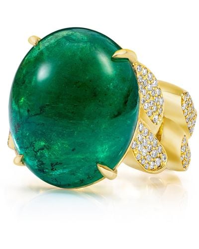 Mindi Mond Colombian Emerald & Diamond Ring - Green