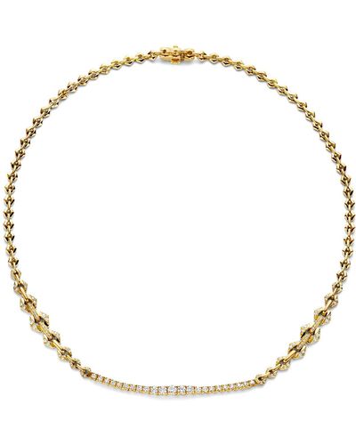 DRIES CRIEL Diamond Bar Chain Necklace - White