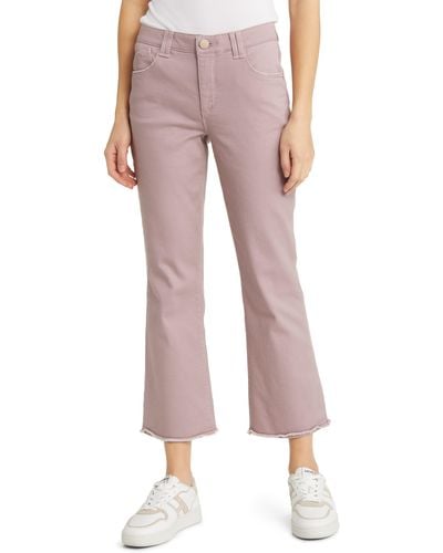 Wit & Wisdom 'ab'solution Frayed High Waist Ankle Flare Jeans - Pink
